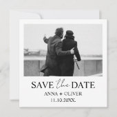 Minimalistisch Elegant 3 Foto Modernes Schwarz & W Einladung (Vorderseite)