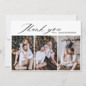 Minimalistisch Elegant 3 Foto Vielen Dank Dankeskarte (Vorderseite)