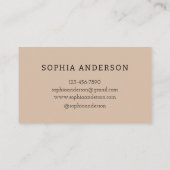 Minimalistisch Elegant Beruflich - Neutrale Farben Visitenkarte (Rückseite)