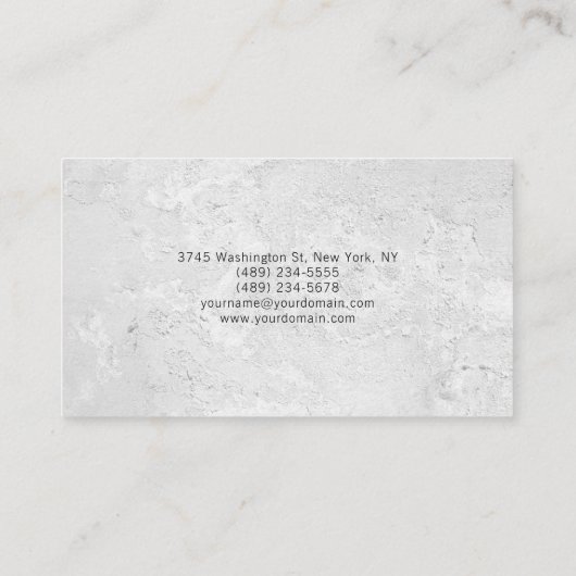 Minimalistisch Elegant Beruflich Premium Dick Grau Visitenkarte (Rückseite)