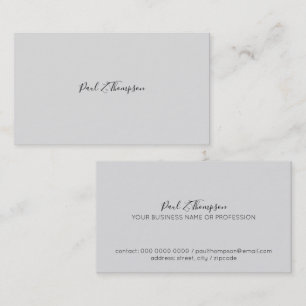 minimalistisch elegant, blassgrau visitenkarte