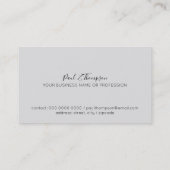 minimalistisch elegant, blassgrau visitenkarte (Rückseite)