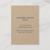 Minimalistisch Elegant Blue Blume Florist Visitenkarte (Rückseite)