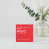 Minimalistisch Elegant Bold White Coupon (Stehend Vorderseite)