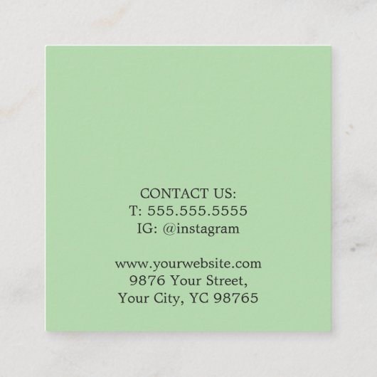 Minimalistisch Elegant Bold White Green Terminkarte (Rückseite)