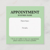 Minimalistisch Elegant Bold White Green Terminkarte (Vorderseite)