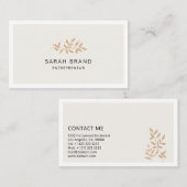 Minimalistisch Elegant Botanisch Visitenkarte (Vorne/Hinten)
