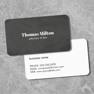 Minimalistisch Elegant Dark Gray Attorney Visitenkarte