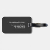 Minimalistisch Elegant Dark Gray White Mr. & Mrs. Gepäckanhänger (Rückseite horizontal)