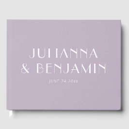 Minimalistisch Elegant Dusty Lilac Wedding Gästebuch