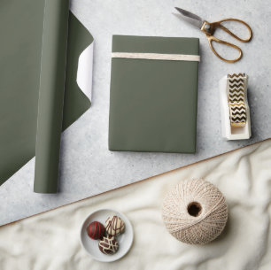 Minimalistisch Elegant Einfach Armeegrün Schlicht Geschenkpapier