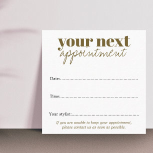 Minimalistisch Elegant Fettes Weiß Goldenes Salon Terminkarte