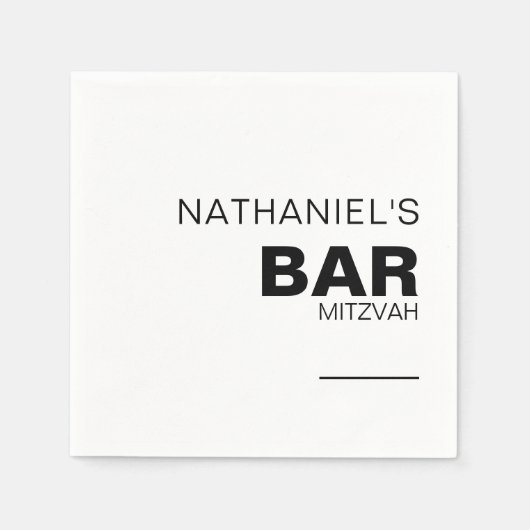 Minimalistisch Elegant Formal Bar Mitzvah Napkins Serviette (Vorderseite)