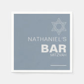 Minimalistisch Elegant Formal Blue Bar Mitzvah Serviette (Vorderseite)