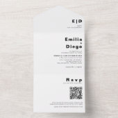 Minimalistisch Elegant Formal Boda Wedding All In One Einladung (Innen Boden)