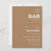 Minimalistisch Elegant Formal Brown Bar Mitzvah Einladung (Vorderseite)