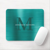 Minimalistisch elegant gebürstet Metallic Aquamari Mousepad (Mit Mouse)
