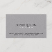 Minimalistisch Elegant Grau Premium Visitenkarte (Vorderseite)