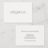 Minimalistisch / elegant / grau visitenkarte (Vorne/Hinten)