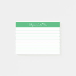 Minimalistisch Elegant Green Lined Personalisiert Post-it Klebezettel