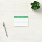 Minimalistisch Elegant Green Lined Personalisiert Post-it Klebezettel (Büro)