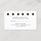 Minimalistisch Elegant Ivory Schwarz-weiß Beauty Treuekarte (Rückseite)