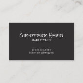 Minimalistisch Elegant Ivory Schwarz-weiß Friseur Visitenkarte (Vorderseite)