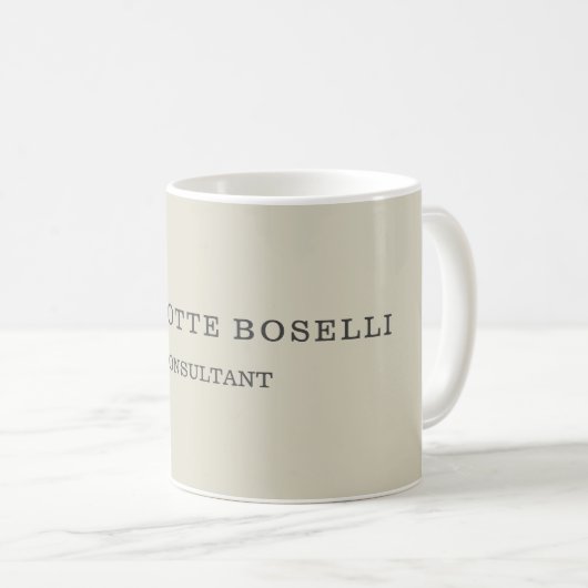 Minimalistisch Elegant Klassisch Beruflich einfach Kaffeetasse (VorderseiteRechts)
