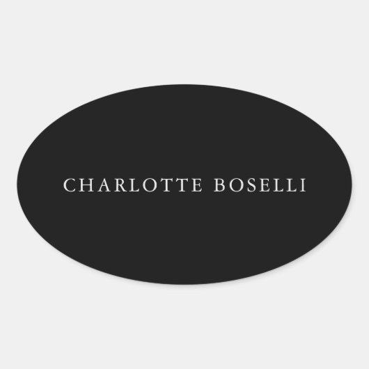 Minimalistisch Elegant Klassisch Beruflich einfach Ovaler Aufkleber (Vorderseite)