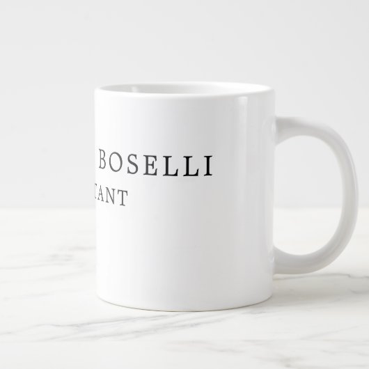 Minimalistisch Elegant Klassisches Beruflich Jumbo-Tasse (Rechts)