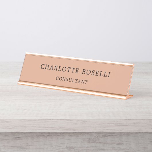Minimalistisch Elegant Klassisches Beruflich Schreibtischnamensplakette (Vorderseite )