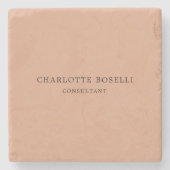 Minimalistisch Elegant Klassisches Beruflich Steinuntersetzer (Vorderseite)