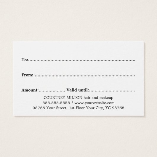 Minimalistisch Elegant kühl Beige Schwarzer Salon (Rückseite)