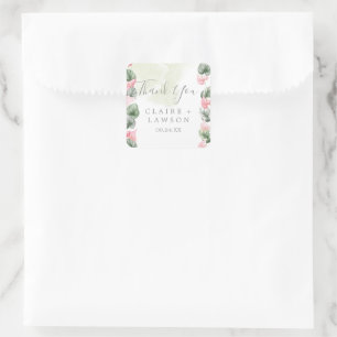 Minimalistisch Elegant Modern Danke Classic Round Quadratischer Aufkleber