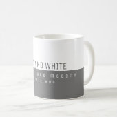 minimalistisch elegant, modern grau und weiß kaffeetasse (VorderseiteRechts)