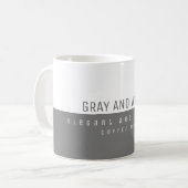 minimalistisch elegant, modern grau und weiß kaffeetasse (Vorderseite Links)