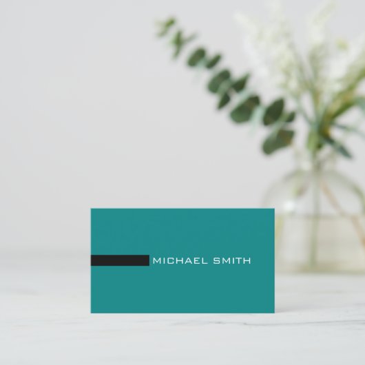 Minimalistisch Elegant Moderne Aquamarin und schwa Visitenkarte (Stehend Vorderseite)