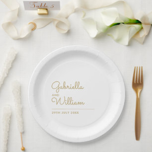 Minimalistisch Elegant Moderne Goldschrift Pappteller