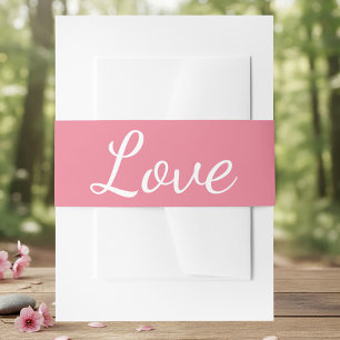 Minimalistisch Elegant Moderne Liebe Rosa Hochzeit Einladungsbanderole