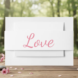 Minimalistisch Elegant Moderne Liebe Rosa Hochzeit Einladungsbanderole