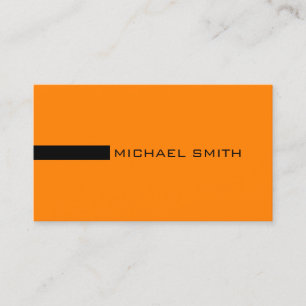 Minimalistisch Elegant Moderne Orange und Schwarz Visitenkarte