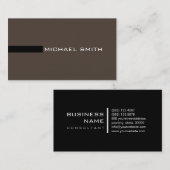 Minimalistisch Elegant Moderne Taupe und Black Visitenkarte (Vorne/Hinten)