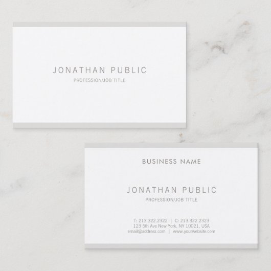 Minimalistisch Elegant Moderner Einfaches Schlicht Visitenkarte (Vorne/Hinten)