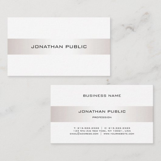 Minimalistisch Elegant Moderner Schlichter Berufli Visitenkarte (Vorne/Hinten)