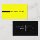 Minimalistisch Elegant Modernes Gelb und Schwarz Visitenkarte (Vorne/Hinten)