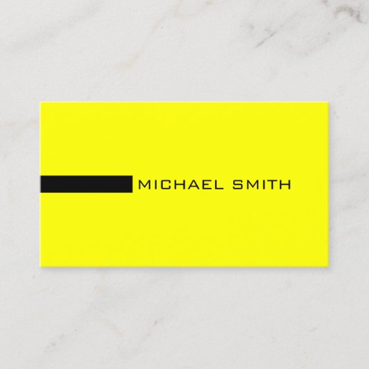 Minimalistisch Elegant Modernes Gelb und Schwarz Visitenkarte (Vorderseite)