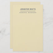 Minimalistisch Elegant Modernes Schlicht Briefpapier (Vorne/Hinten)