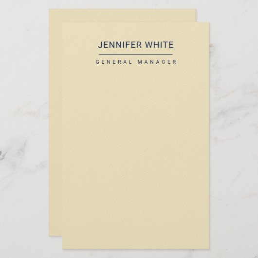 Minimalistisch Elegant Modernes Schlicht Briefpapier (Vorne/Hinten)