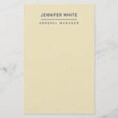 Minimalistisch Elegant Modernes Schlicht Briefpapier (Vorderseite)