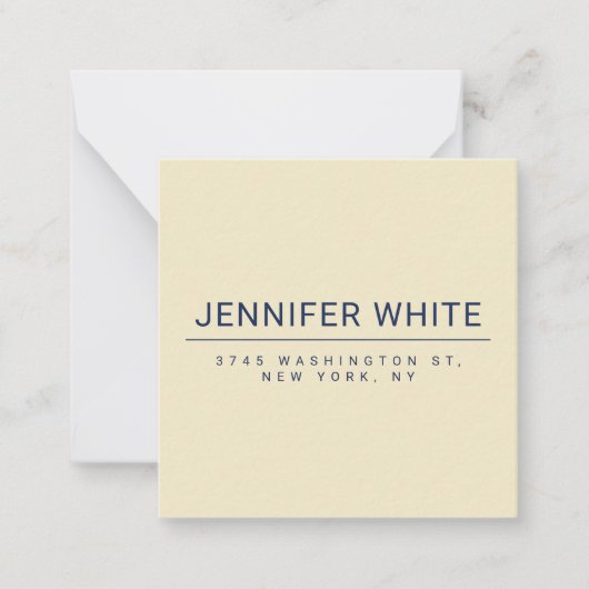 Minimalistisch Elegant Modernes Schlicht Mitteilungskarte (Vorderseite)